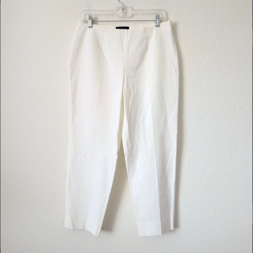 Piazza Sempione Audrey White Cropped Dress Pants Made‎ in Italy 31